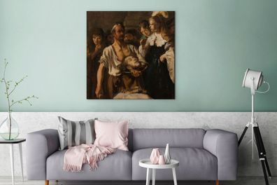 Leinwandbilder - 90x90 cm - Salome empfängt das Haupt von Johannes dem Täufer - Gemäl