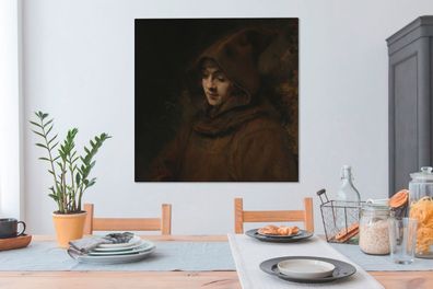 Leinwandbilder - 90x90 cm - Titus im Habit - Gemälde von Rembrandt van Rijn