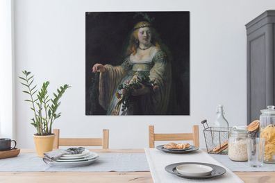 Leinwandbilder - 90x90 cm - Saskia von Uylenburgh - Gemälde von Rembrandt van Rijn