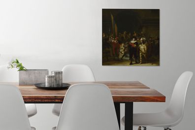 Leinwandbilder - 50x50 cm - Die Nachtwache - Gemälde von Rembrandt van Rijn