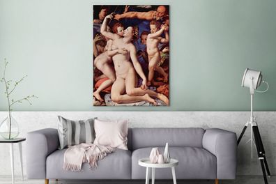 Leinwandbilder - 90x120 cm - Venus Amor Torheit und Zeit - Leonardo da Vinci
