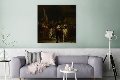 Leinwandbilder - 90x90 cm - Die Nachtwache - Gemälde von Rembrandt van Rijn
