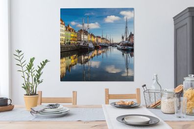 Leinwandbilder - 90x90 cm - Dänemark - Kopenhagen - Wasser (Gr. 90x90 cm)