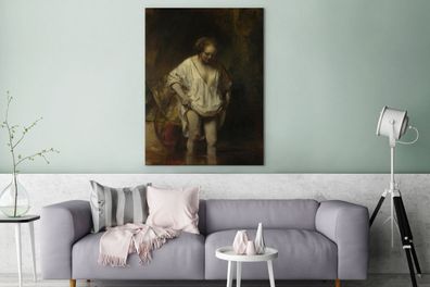 Leinwandbilder - 90x120 cm - Badende Frau - Rembrandt van Rijn (Gr. 90x120 cm)