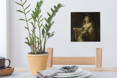 Leinwandbilder - 20x20 cm - Saskia von Uylenburgh als Flora - Gemälde von Rembrandt v