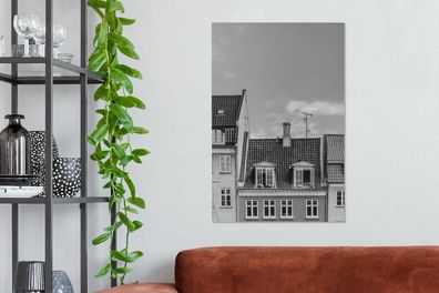 Leinwandbilder - 40x60 cm - Dänemark - Schwarz - Weiß - Kopenhagen (Gr. 40x60 cm)