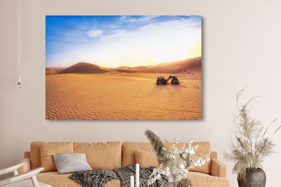 Leinwandbilder - 150x100 cm - Kamel - Wüste - Sand (Gr. 150x100 cm)
