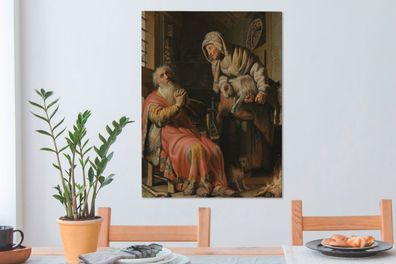 Leinwandbilder - 60x80 cm - Tobit und Anna mit der Ziege - Rembrandt van Rijn