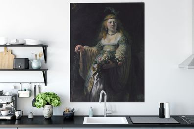 Leinwandbilder - 90x120 cm - Saskia von Uylenburgh als Flora - Rembrandt van Rijn
