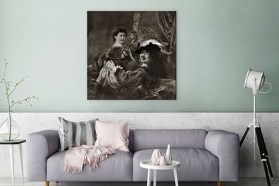 Leinwandbilder - 90x90 cm - Rembrandt und Saskia - Gemälde von Rembrandt van Rijn