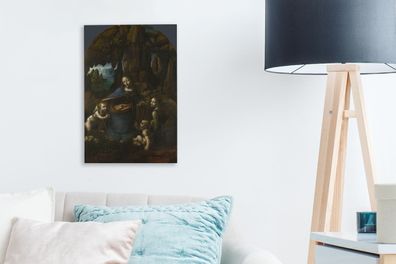 Leinwandbilder - 20x30 cm - Jungfrau auf den Felsen - Leonardo da Vinci