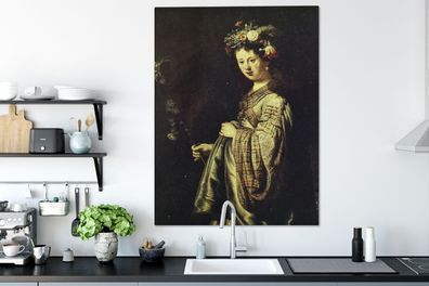 Leinwandbilder - 90x120 cm - Saskia als Flora - Rembrandt van Rijn (Gr. 90x120 cm)