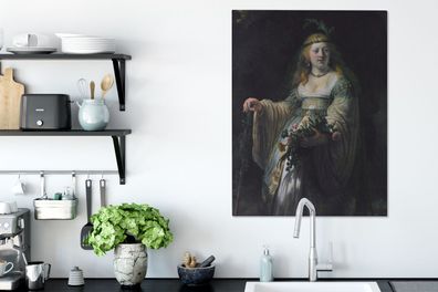 Leinwandbilder - 60x80 cm - Saskia von Uylenburgh als Flora - Rembrandt van Rijn