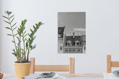 Leinwandbilder - 20x30 cm - Dänemark - Schwarz - Weiß - Kopenhagen (Gr. 20x30 cm)