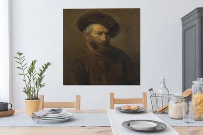 Leinwandbilder - 90x90 cm - Selbstporträt - Gemälde von Rembrandt van Rijn
