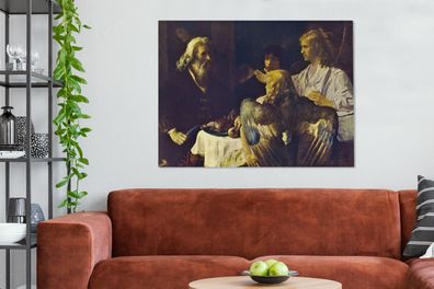 Leinwandbilder - 120x90 cm - Abraham und die Engel - Rembrandt van Rijn