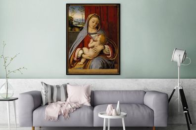 Leinwandbilder - 90x120 cm - Madonna mit Kind - Leonardo da Vinci (Gr. 90x120 cm)