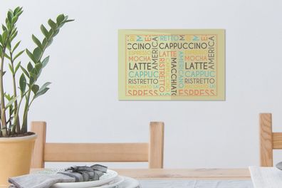 Leinwandbilder - 30x20 cm - "Espresso, Latte, Cappuccino" - Kaffee - Sprichwörter - Z