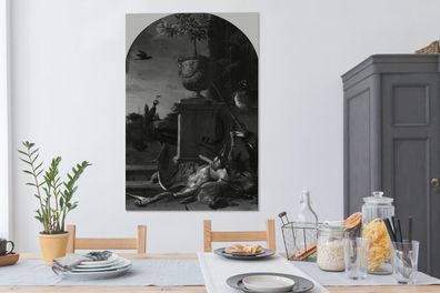 Leinwandbilder - 90x140 cm - Die Jagd auf einer Trappe - Melchior d'Hondecoeter