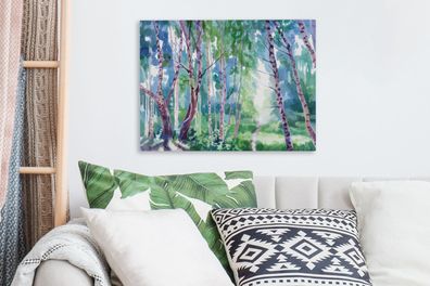 Leinwandbilder - 40x30 cm - Bäume - Farben - Sommer (Gr. 40x30 cm)