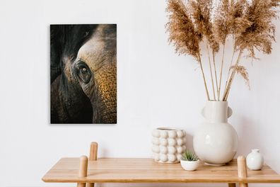 Leinwandbilder - 20x30 cm - Nahaufnahme des Auges eines Elefanten (Gr. 20x30 cm)