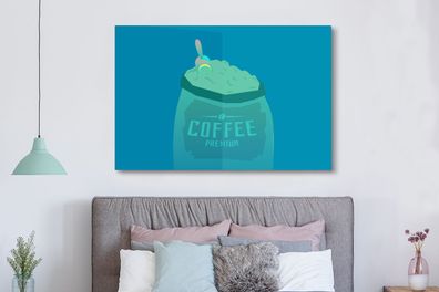 Leinwandbilder - 150x100 cm - Kaffee - Bohnen - Zitate - Kaffeeprämie