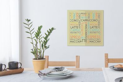 Leinwandbilder - 50x50 cm - Kaffee - Zitate - Reden - Cappuccino, Espresso, Latte Mac