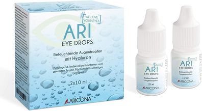 ARI EYE DROPS Augentropfen - 2 x 10ml Hyaluron Augentropfen gegen trockene Augen ...