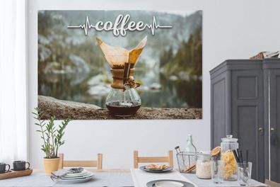 Leinwandbilder - 150x100 cm - Kaffee - Zitate - Sprichwörter (Gr. 150x100 cm)