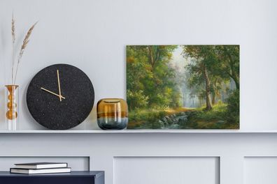 Leinwandbilder - 40x30 cm - Wald - Ölgemälde - Sommer (Gr. 40x30 cm)
