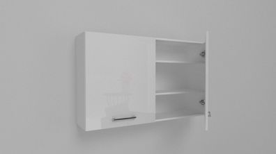 Küchenschrank wandschrank Weiß Hochglanz zweitürig 80 cm Soft- Close