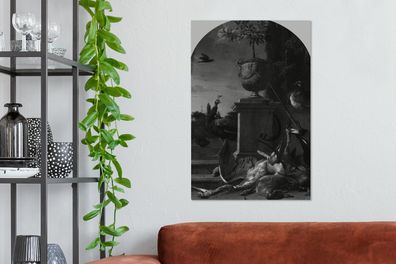 Leinwandbilder - 40x60 cm - Die Jagd auf einer Trappe - Melchior d'Hondecoeter