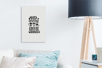 Leinwandbilder - 20x30 cm - Obsessiver Kaffeetrinker - Sprichwörter - Zitate