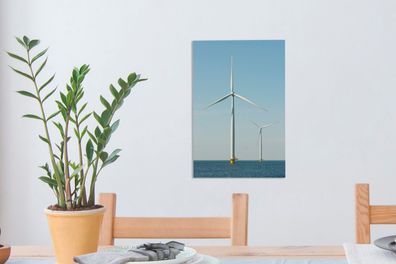 Leinwandbilder - 20x30 cm - Windmühlen im IJsselmeer (Gr. 20x30 cm)