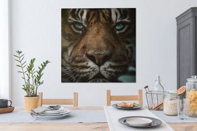 Leinwandbilder - 90x90 cm - Dschungel - Tiger - Wilde Tiere (Gr. 90x90 cm)