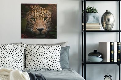 Leinwandbilder - 50x50 cm - Tiere - Panther - Dschungel (Gr. 50x50 cm)