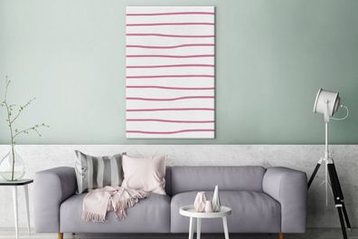 Leinwandbilder - 90x140 cm - Rosa - Weiß - Muster (Gr. 90x140 cm)