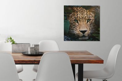 Leinwandbilder - 50x50 cm - Dschungel - Panther - Wilde Tiere (Gr. 50x50 cm)