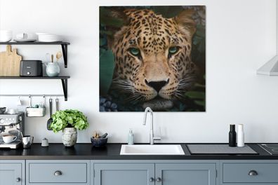 Leinwandbilder - 90x90 cm - Dschungel - Panther - Wilde Tiere (Gr. 90x90 cm)