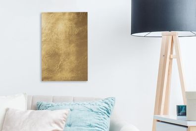 Leinwandbilder - 20x30 cm - Licht fällt auf eine goldene Wand (Gr. 20x30 cm)