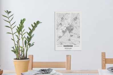 Leinwandbilder - 20x30 cm - Stadtplan Roermond (Gr. 20x30 cm)