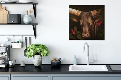 Leinwandbilder - 50x50 cm - Tiere - Kuh - Dschungel (Gr. 50x50 cm)