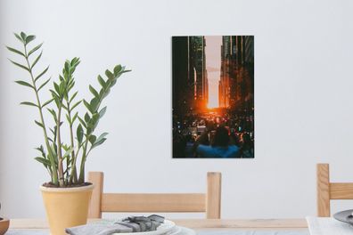Leinwandbilder - 20x30 cm - Belebte Straßen in New York bei Sonnenuntergang