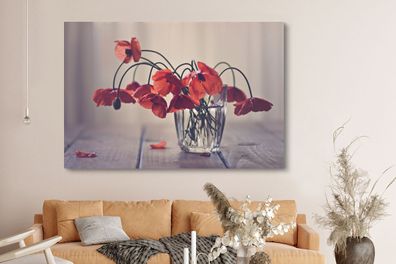 Leinwandbilder - 150x100 cm - Blumenstrauß aus Mohnblumen (Gr. 150x100 cm)
