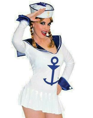 Sexy Marine Matrosekostüm Damenkostüm Matrose Matrosin Sailor Damen 32-42