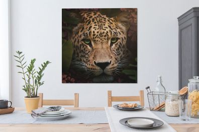 Leinwandbilder - 90x90 cm - Tiere - Panther - Dschungel (Gr. 90x90 cm)