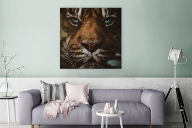 Leinwandbilder - 90x90 cm - Tiere - Tiger - Wild (Gr. 90x90 cm)