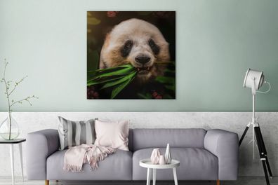 Leinwandbilder - 90x90 cm - Tiere - Panda - Dschungel (Gr. 90x90 cm)