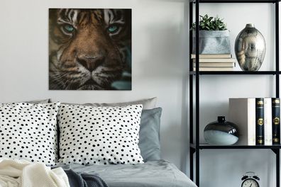 Leinwandbilder - 50x50 cm - Dschungel - Tiger - Wilde Tiere (Gr. 50x50 cm)