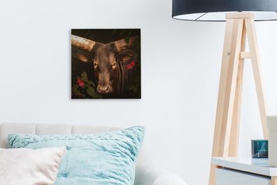 Leinwandbilder - 20x20 cm - Tiere - Kuh - Dschungel (Gr. 20x20 cm)